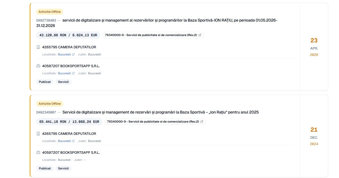 Baza spotiva camera deputatilor
